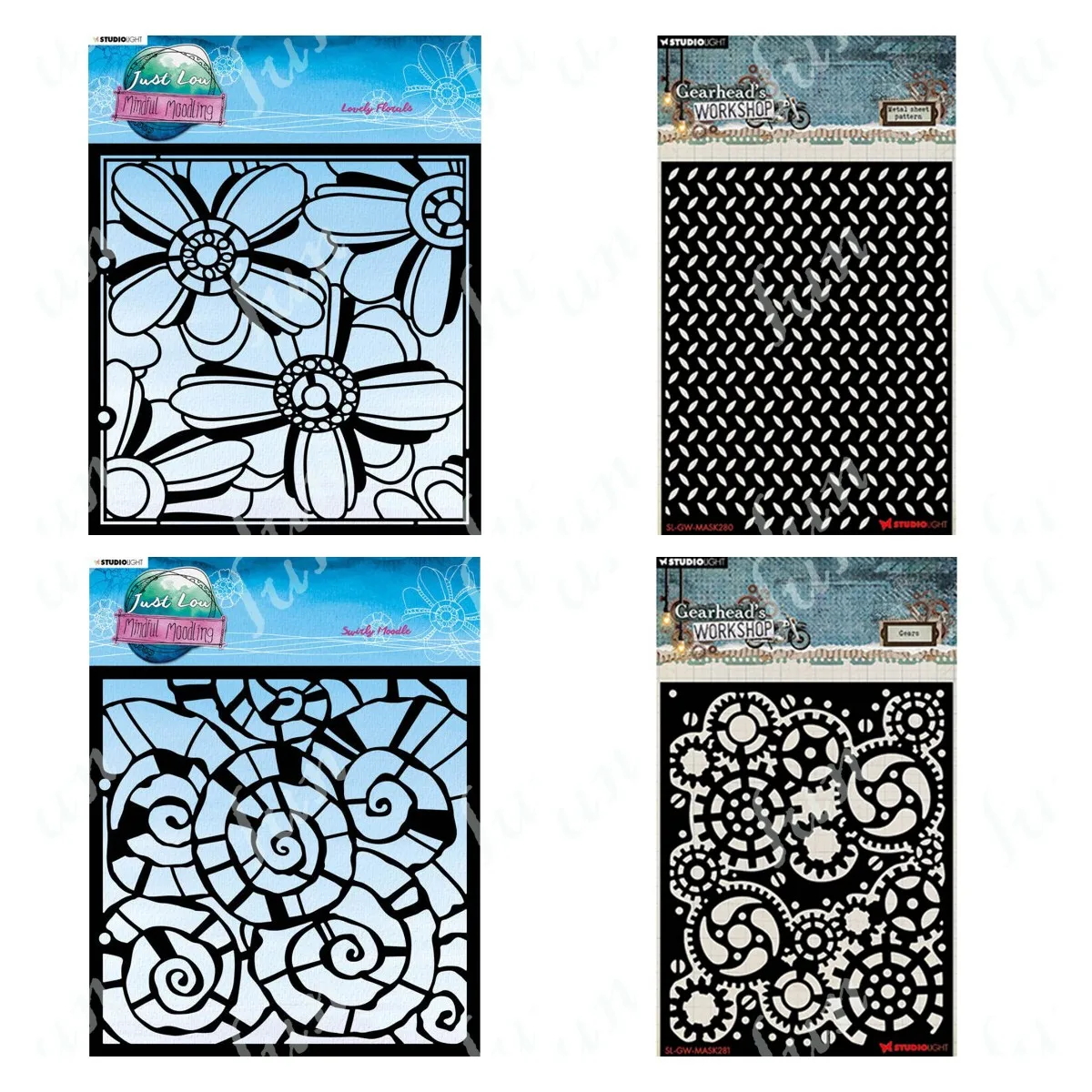 Gearhead Swirly Moodle Scrapbook Layered Stencils DIY Embossing Stencil Decoration Coloring Embossed Photo Album