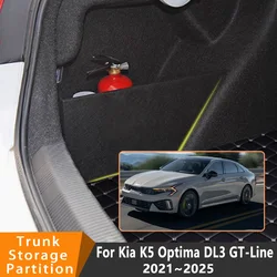 Auto Accessories For Kia K5 Optima DL3 GT-Line 2021~2025 MK5 Car Organizer Trunk Side Partition Trunk Interior Storage Box Parts