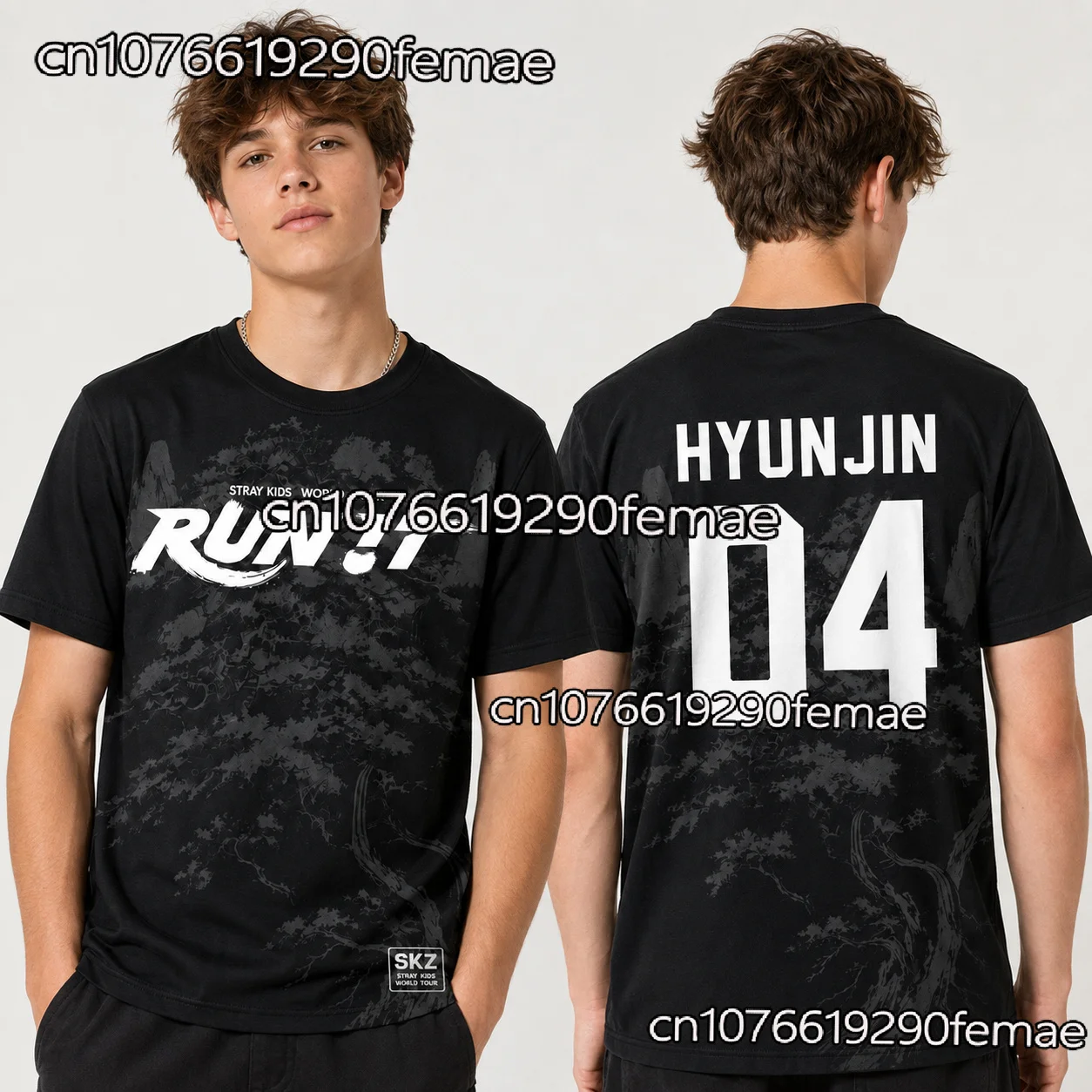 Street Fashion Kpop - 2026年新作サマーKPOP STRAYKIDS RUN IT Tシャツ ユニセックス