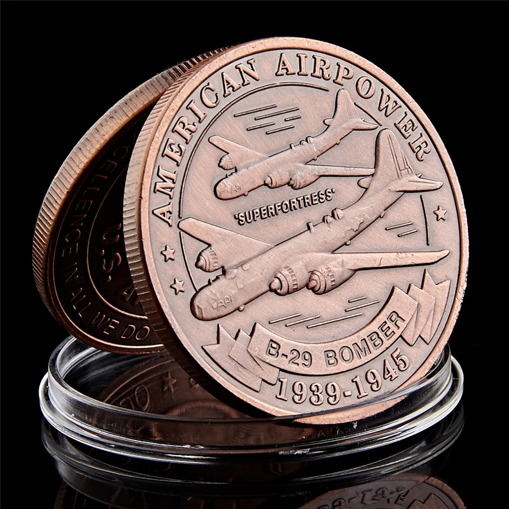 US Military Challange Coin Nice Air Force Copper Airpower B-29 Bomber Coin America Collecting Home Decor