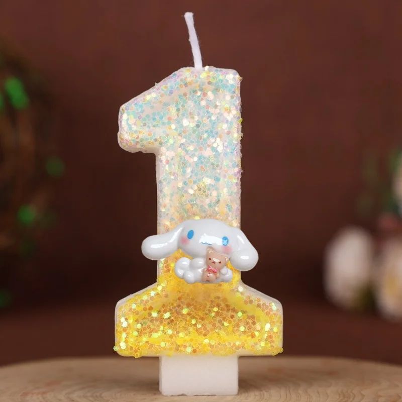 Sanrio милая собака Cinnamoroll 0-9 номерная свеча 3D кавайный персонаж вечерние торт плагин украшение для торта на день рождения ﻿ Подарки