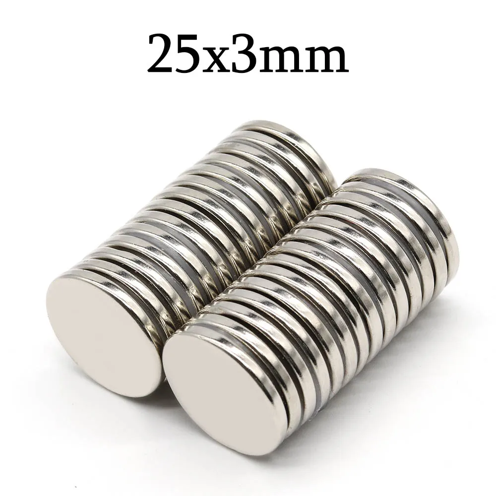 

25mmx3mm Super Strong Round Neodymium Magnet Powerful Magnets N35 small Permanent Magnetic NdfeB Refrigerator Magnet 25x3