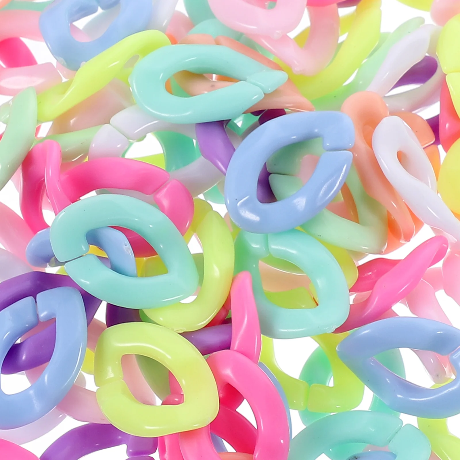 

800 Pcs Acrylic Chain Buckle Connecting Rings Jewelry Making Chains Jewlerry Bag Keychain Supplies Linking for Jewellery