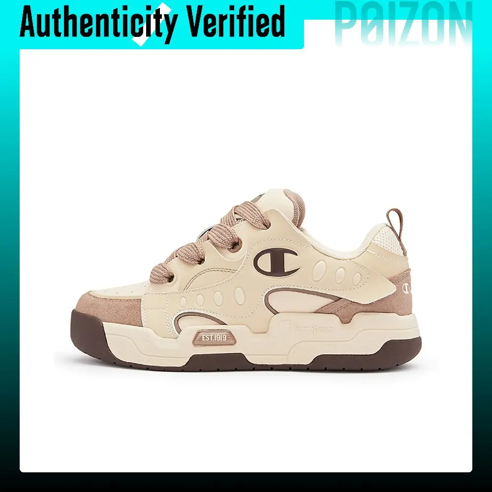 Champion Playful Puffy Shoes Textile, Synthetic Leather Low top Skateboard Shoes Men's Light Khaki U3DFCTM06F2