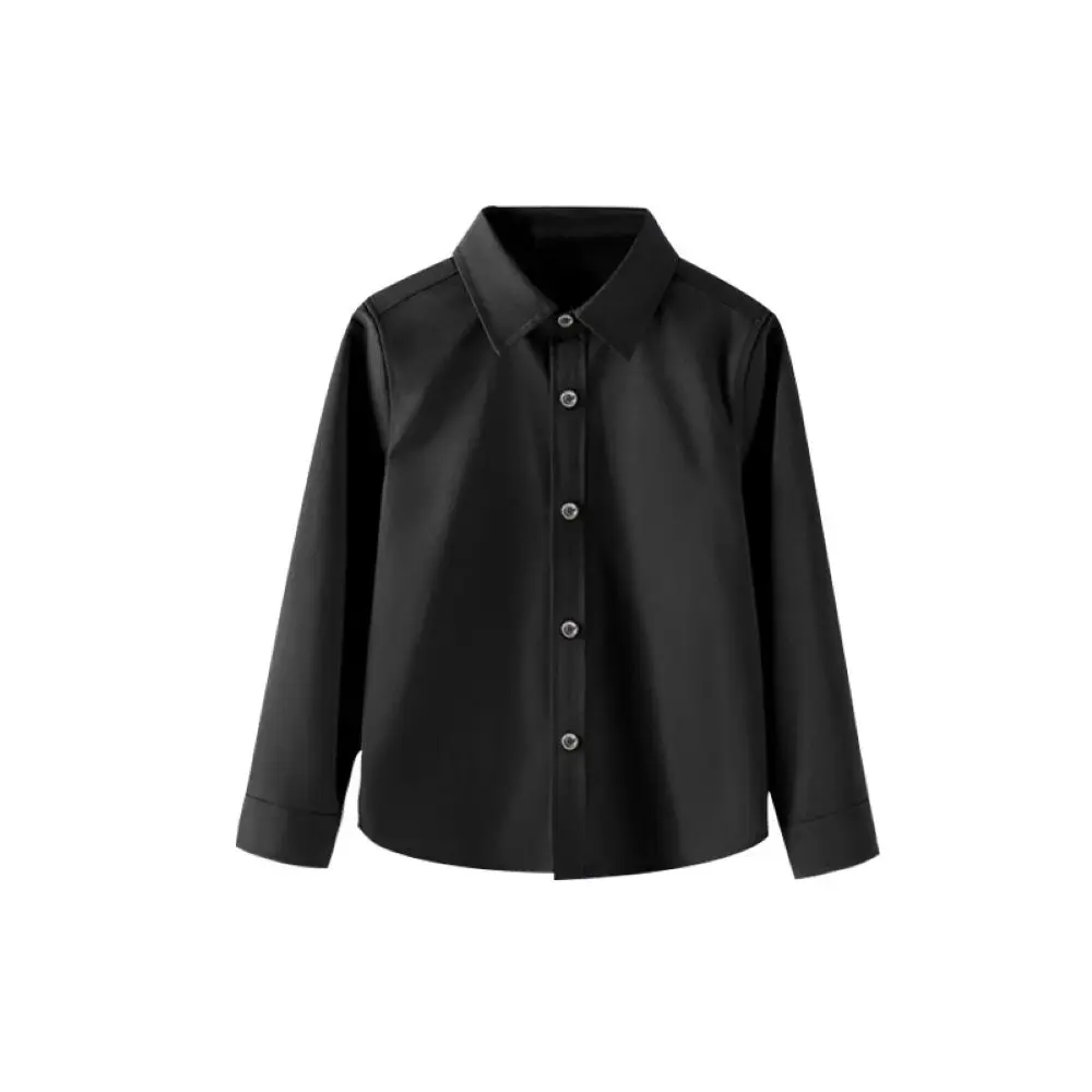 Boy Classic Black Shirt/Children's No ironing and wrinkle resistance Shirt /Performance Black Shirt 3560