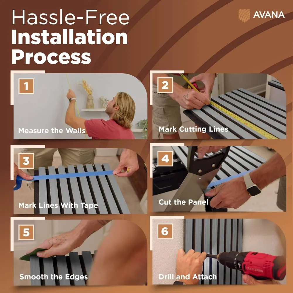 Nowoczesne akustyczne panele ścienne z drewna – 240 x 32 cm szare panele akustyczne z dębu 1 szt. – Panele ścienne do dekoracji wnętrz