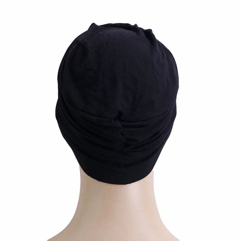 Hijab De Algodão Muçulmano Para Mulheres, Bonnet, Chemo Cap, Hair Loss Headscarf, Turbante, Skullies, Headband, Bandanas, Headband