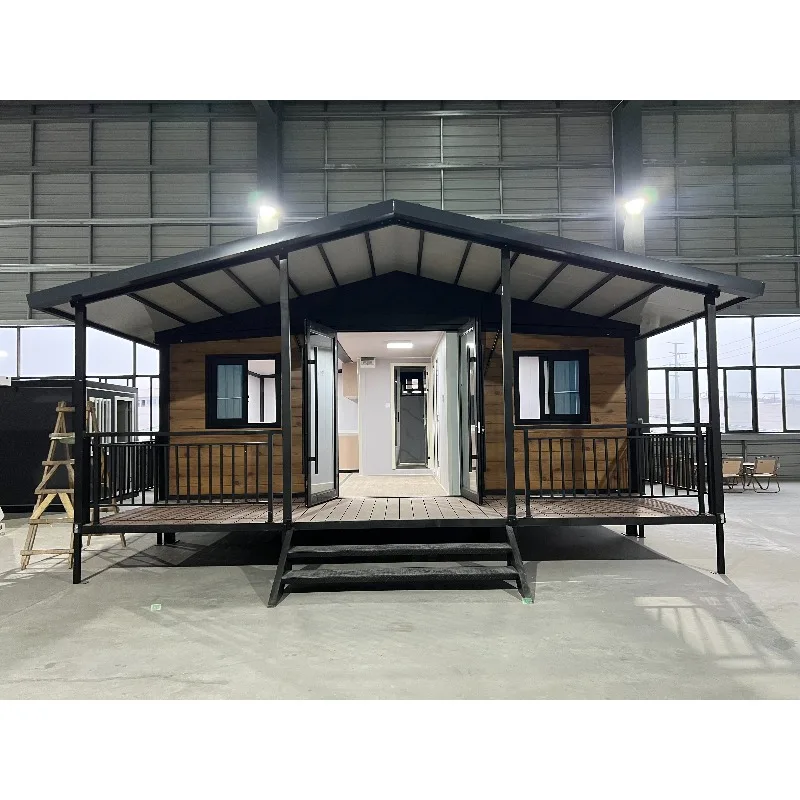 Modern Container House Modular Steel Expandable Tiny Home Container House with Porch for Villa Apartment & Resort Living House