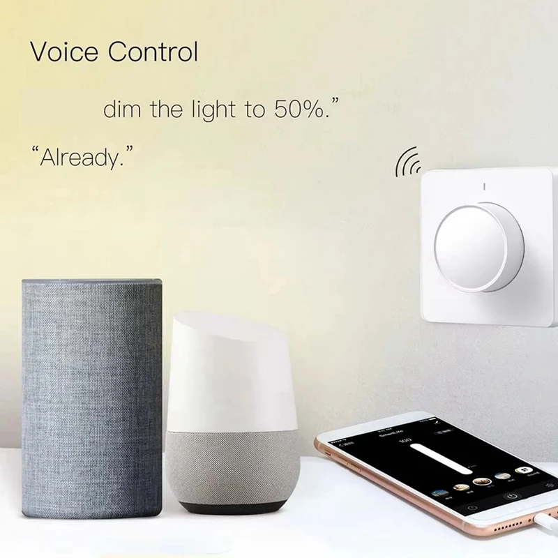 ABDJ-Tuya Smart Dimmer Interruttore della luce Pannello dimmer Interruttore intelligente da parete 220-240V Funziona con l'APP Alexa Google Home