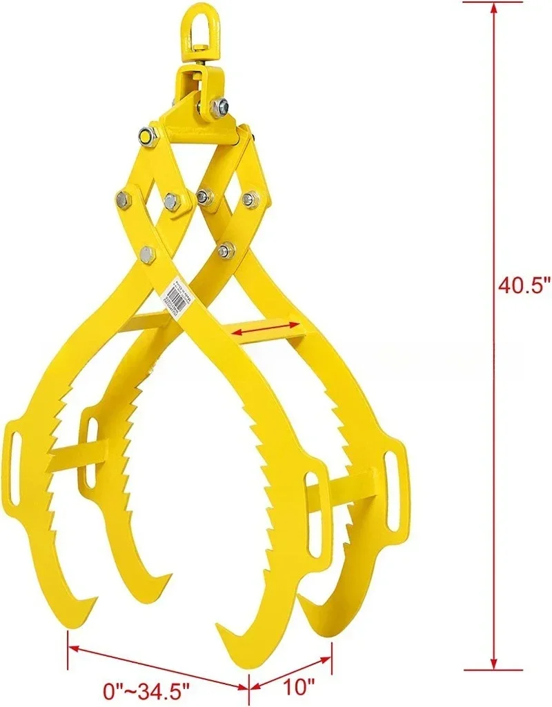 28-Inch four-claw anti-skid hook with handle Log claw hook, wooden pliers, logging hook, heavy lifting hook