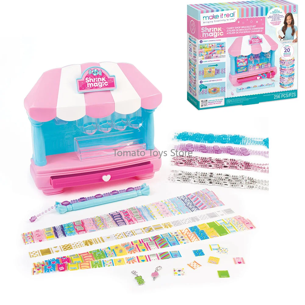 Make It Real Snap N' Glam Hair Styling Set Color Fusion Nail Polish Maker Shrink Magic Candy Shop Bracelet Kit Toy Birthday Gift