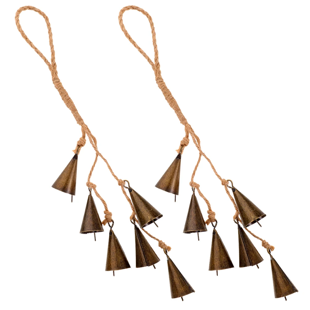 

2pcs Hanging Witch Bell Wind Chime Metal Decorative Bell Vintage Protection Ornament Door Outdoor Hanging Wind Chime