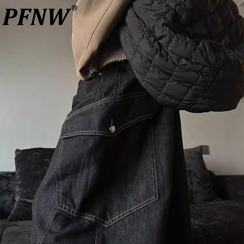 PFNW American Vintage Machete Pants Men's Spring 2025 New Wide Leg Causal Jeans With Big Pockets Tide Spring New Trouser 28W5848