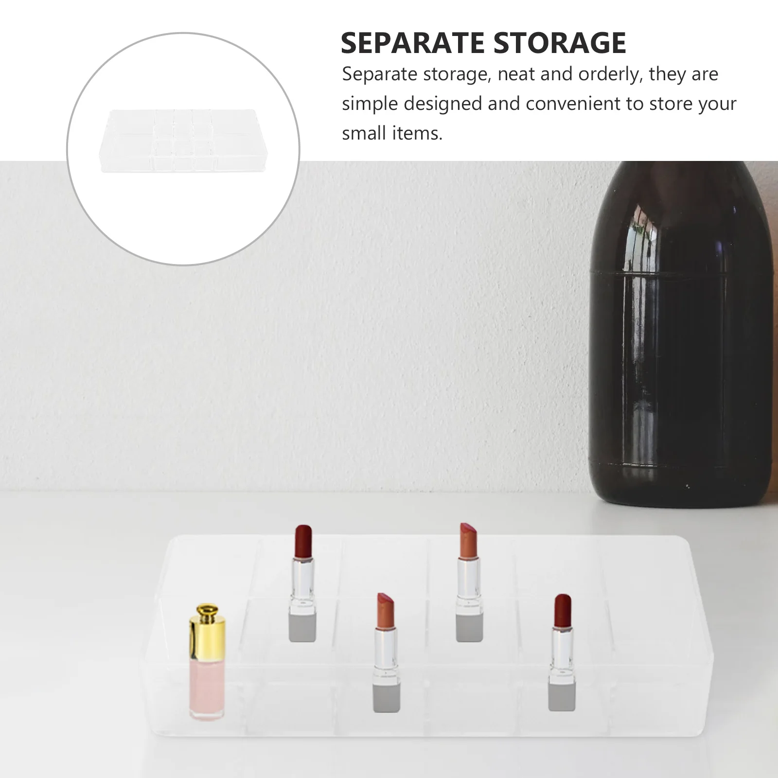

Lipstick Storage Box Plastic Makeup Holder Desktop ganizer Multigrid Gloss Case Nail Polish Accessories