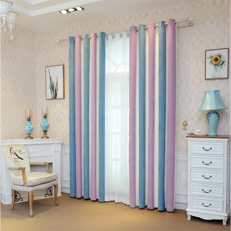 

New Curtains Modern Simple Cashmere Vertical Strips Blackout Curtain Fabric Bedroom Living Room Curtain Fabric Wholesale