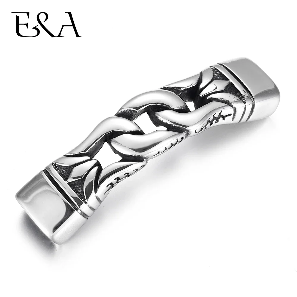 Stainless Steel Connectors Extended Curved Connect 11*5mm Flat Leather for DIY Bracelet Findings Jewelry Making Parts Supplies