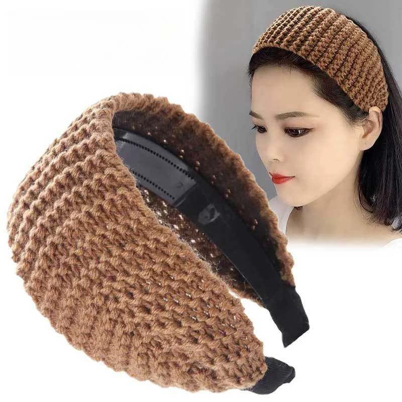 Knitted Wool Headband Age-Reducing Hair Band Wide Edge Toothed Face Washing Barrettes Hair accessories for Women Diademas