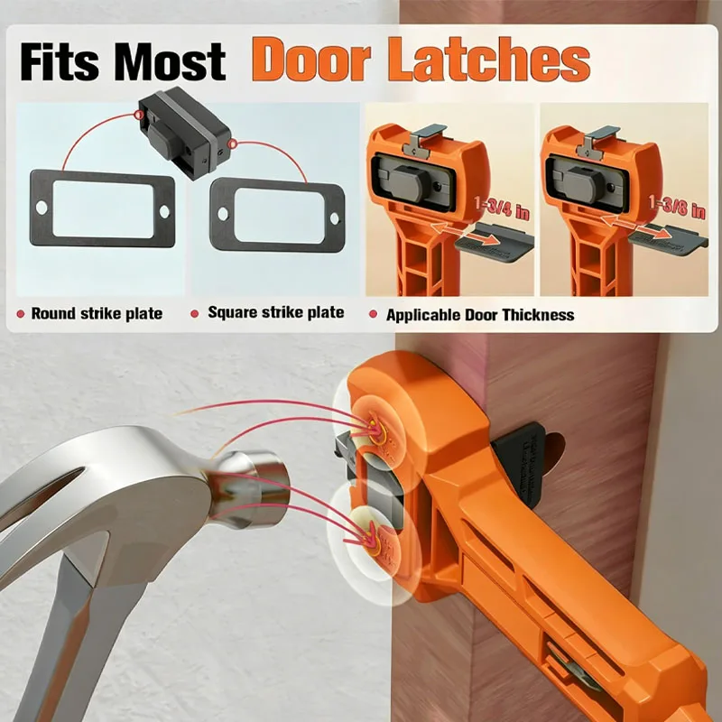 Ball Lock Hole Opener+Door Latch Installation Kit for Remove Material Accurate Scoring and Chiseling Door Installation Kit
