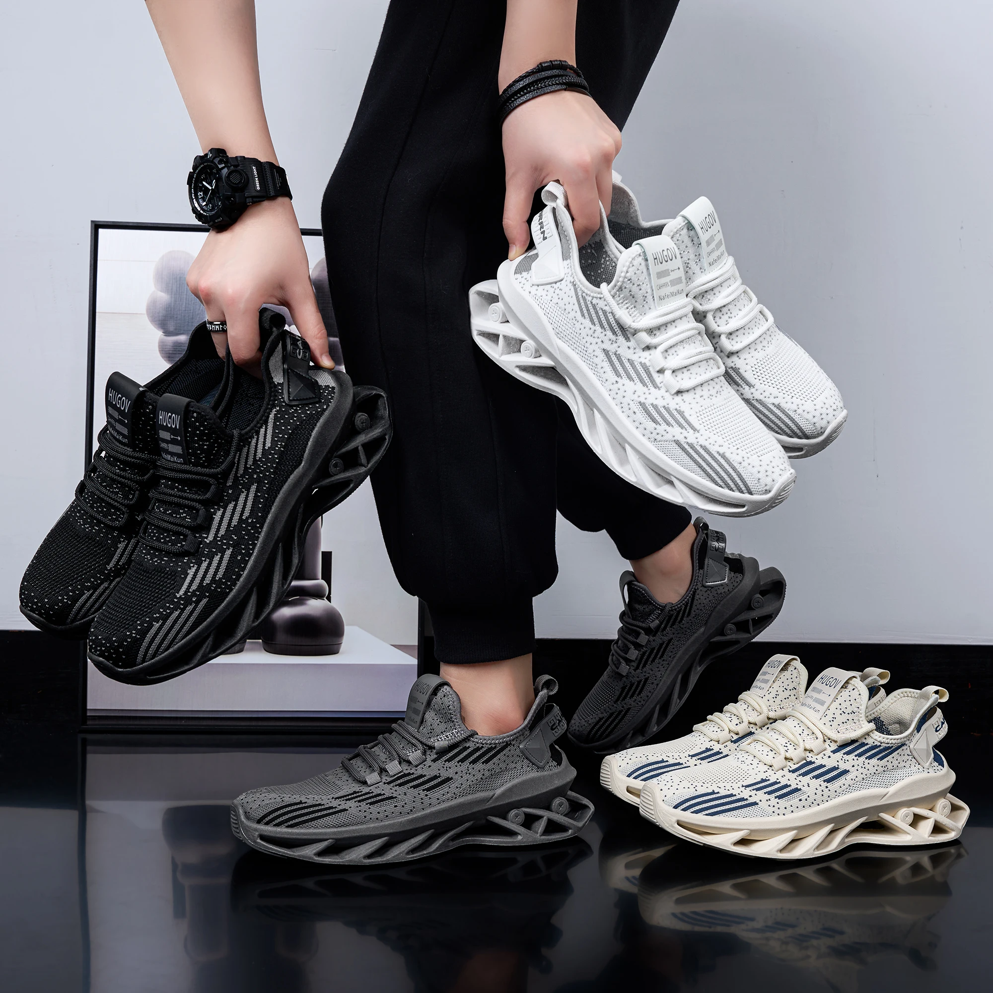

Men's Casual Sports Shoes Breathable Upper Blade Sole New Comfortable Footwear for Men