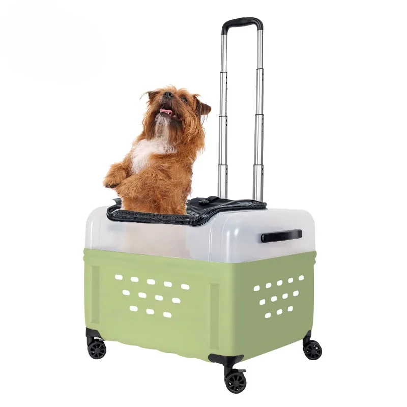 

Luxury Dog Trolley Carrying Pet Cart Rolling Wheel Case Folding Travel Bag Multi Purpose