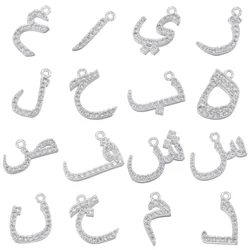 ZHUKOU 18K gold plated Arabic letter pendant silvery jewellery accessory 8×16mm: VD1496