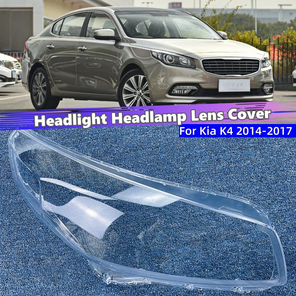 

For Kia K4 2014 2015 2016 2017 Accessories Lampshade Head Lampe Cover Car Front Headlight Lens Cover Lights Shell