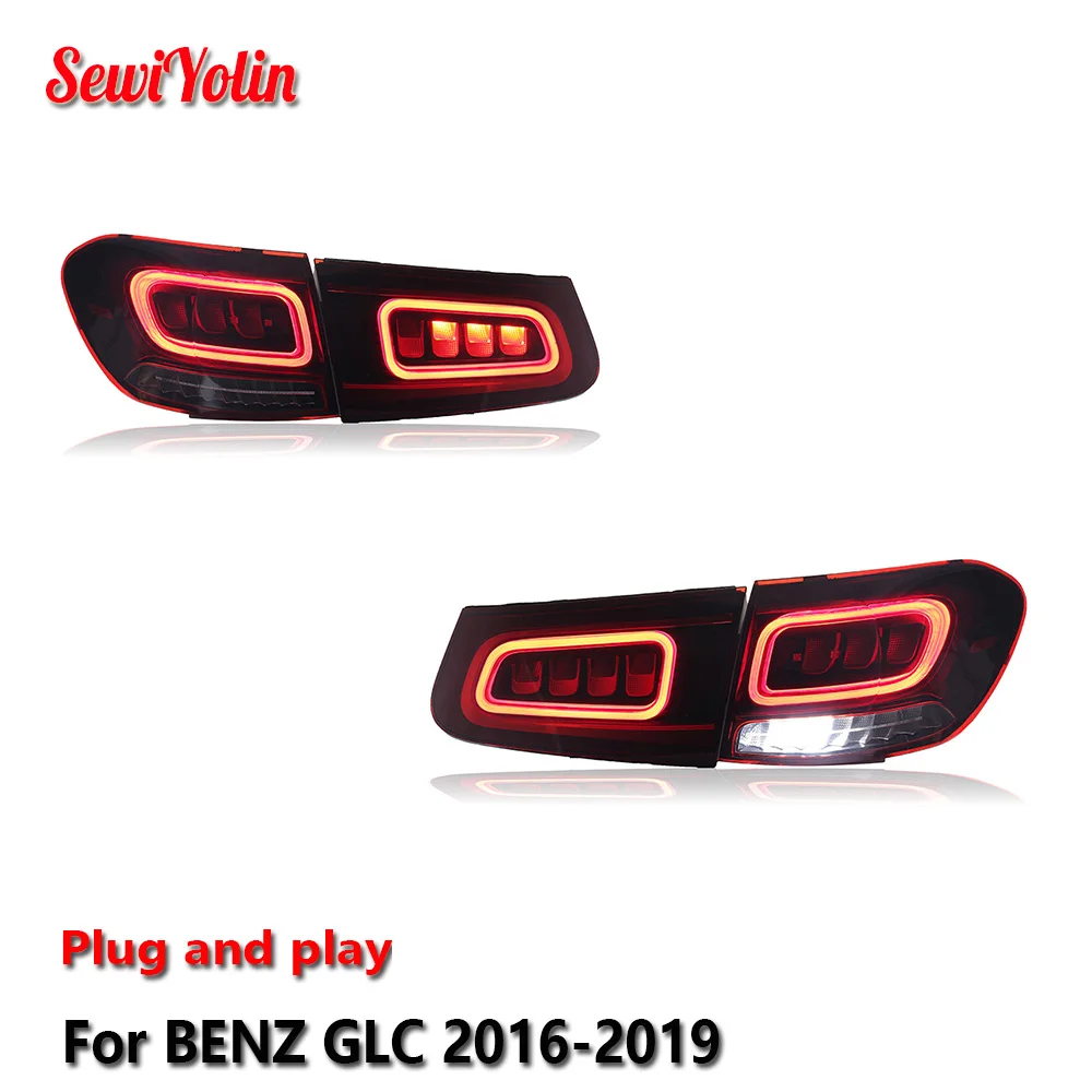 

Car LED Tail Light Accessories For BENZ GLC 2016-2019 Auto Rear Fog DRL Brake Turn Signal Lamp Plug and Play