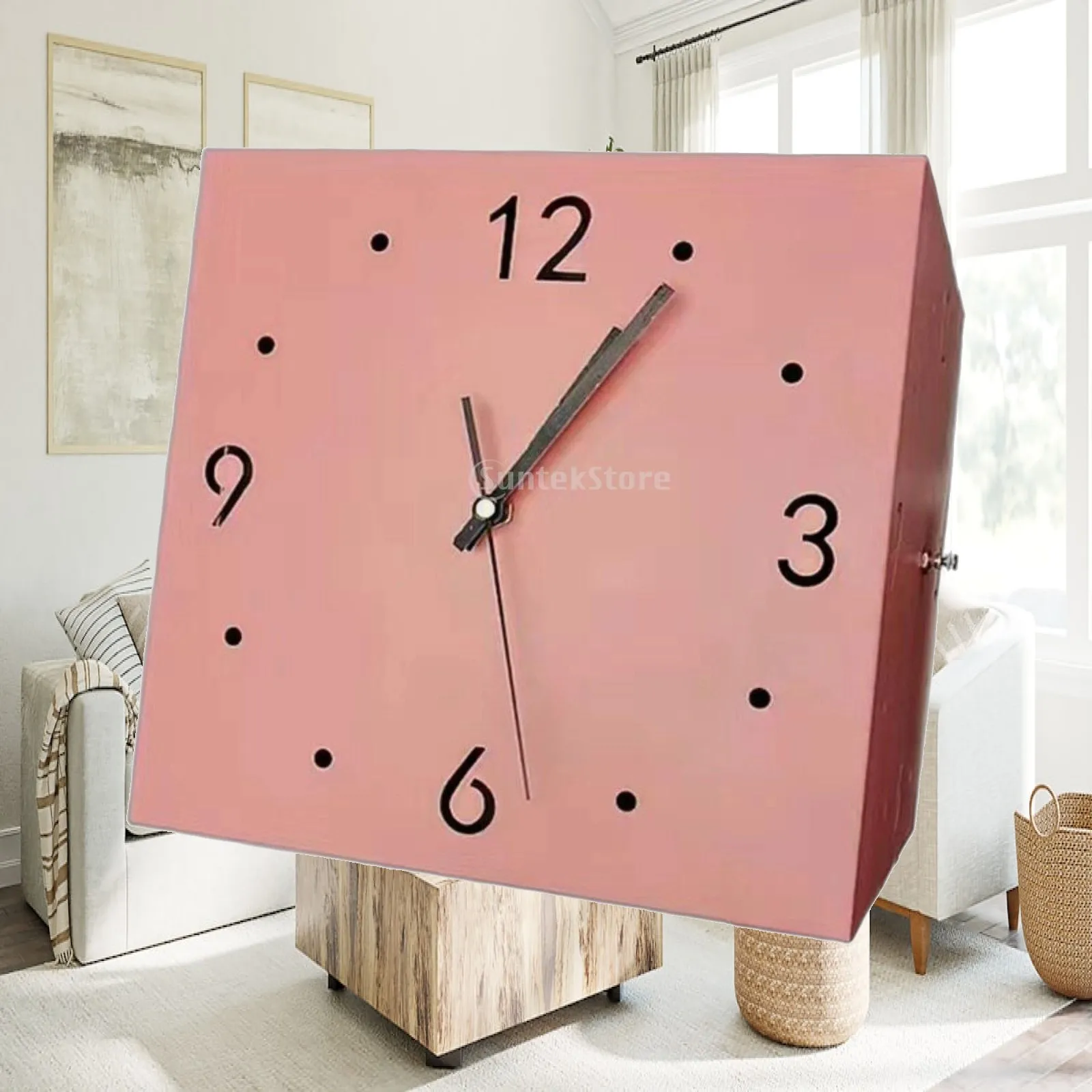 Corner Wall Clock Luxury Double Sided Design Rectangular Metal Silent Movement for Modern Living Room Decor