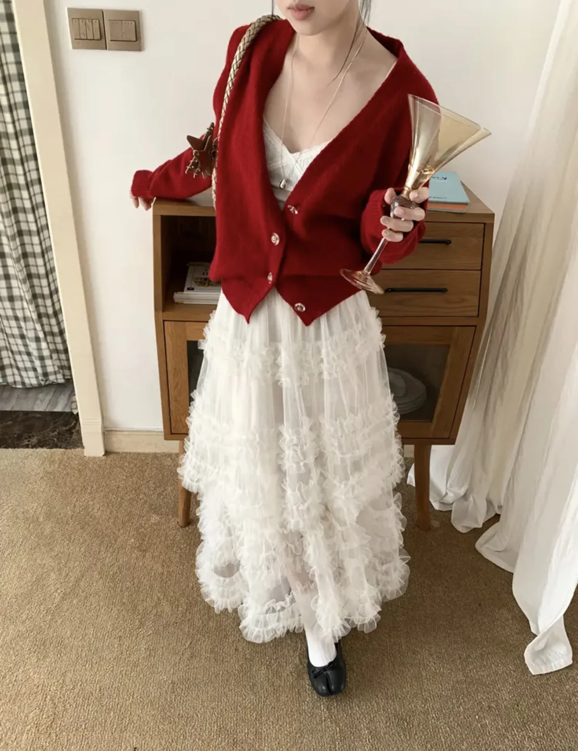 Fall Multi Layer Heavy Duty Cakestyle Chiffon Skirt Puff High Waist Versatile Net Fabric Solid Multi Layer Wide Hem Long Skirt