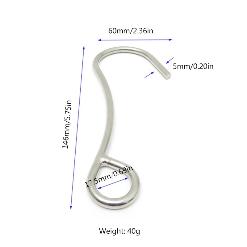 652D Scubas Dive Single Hook Heavy Duty Stainless Steel Reef Hook Dive Current Single Hook for Sailing, Drift Diving Durable