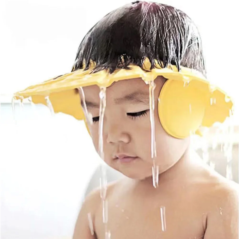 Adjustable Shampoo Shower Cap Waterproof Shampoo Cap to Protect Ears and Eyes from Water, Baby Bath Accessories