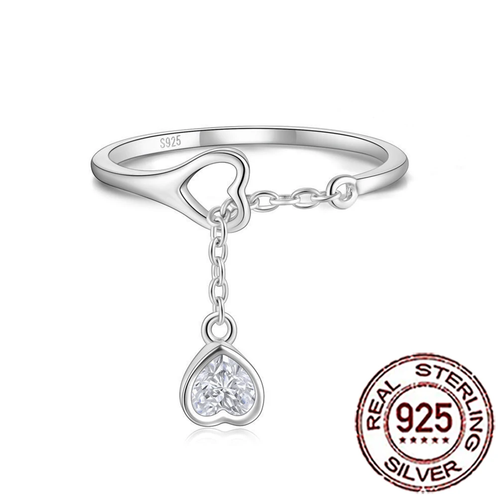 

CWWZircons, стерлинговое серебро 925, шикарное кольцо с кубическим цирконом, регулируемое кольцо в форме сердца с бахромой для женщин, ювелирные изделия для свадебной вечеринки, подарки SR052