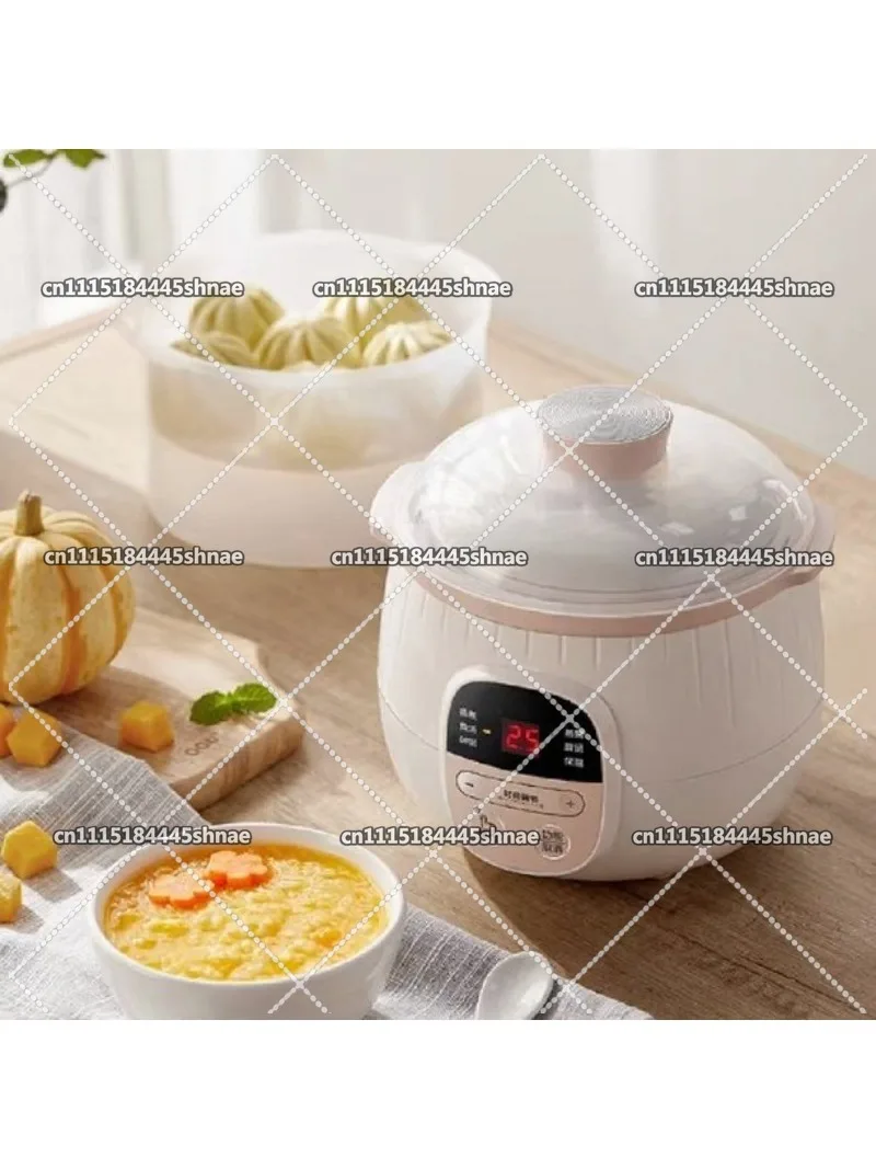 With Steamer Ceramic Stew Cup for One Person, Water Stew Glass , Purple Sand Soup  Small