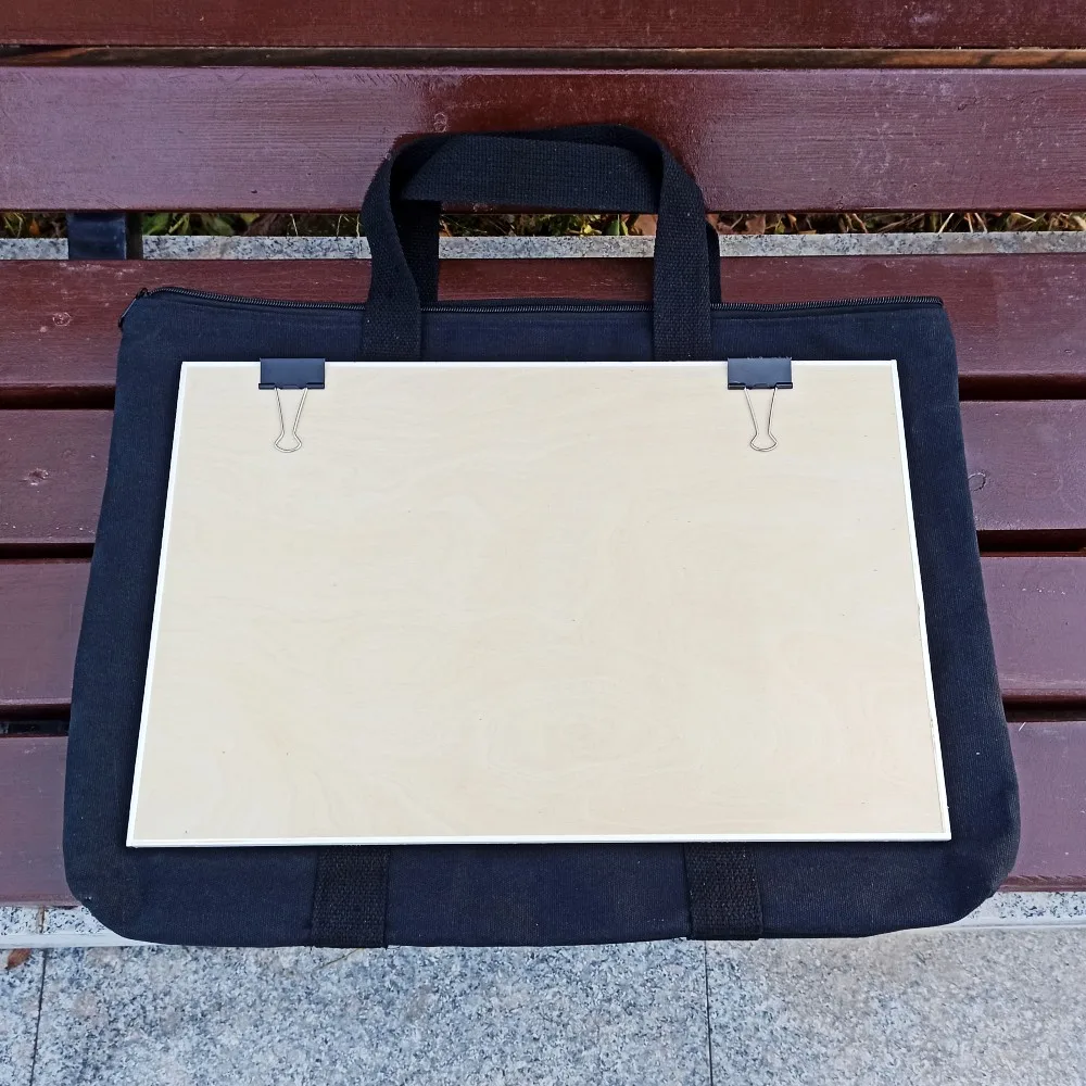 Adeley Canvas Drawing Board Bag Simple Sketch Bag CT Scan Storage Bag Art Supplies Storage Pouch Portable Artist Easel Case