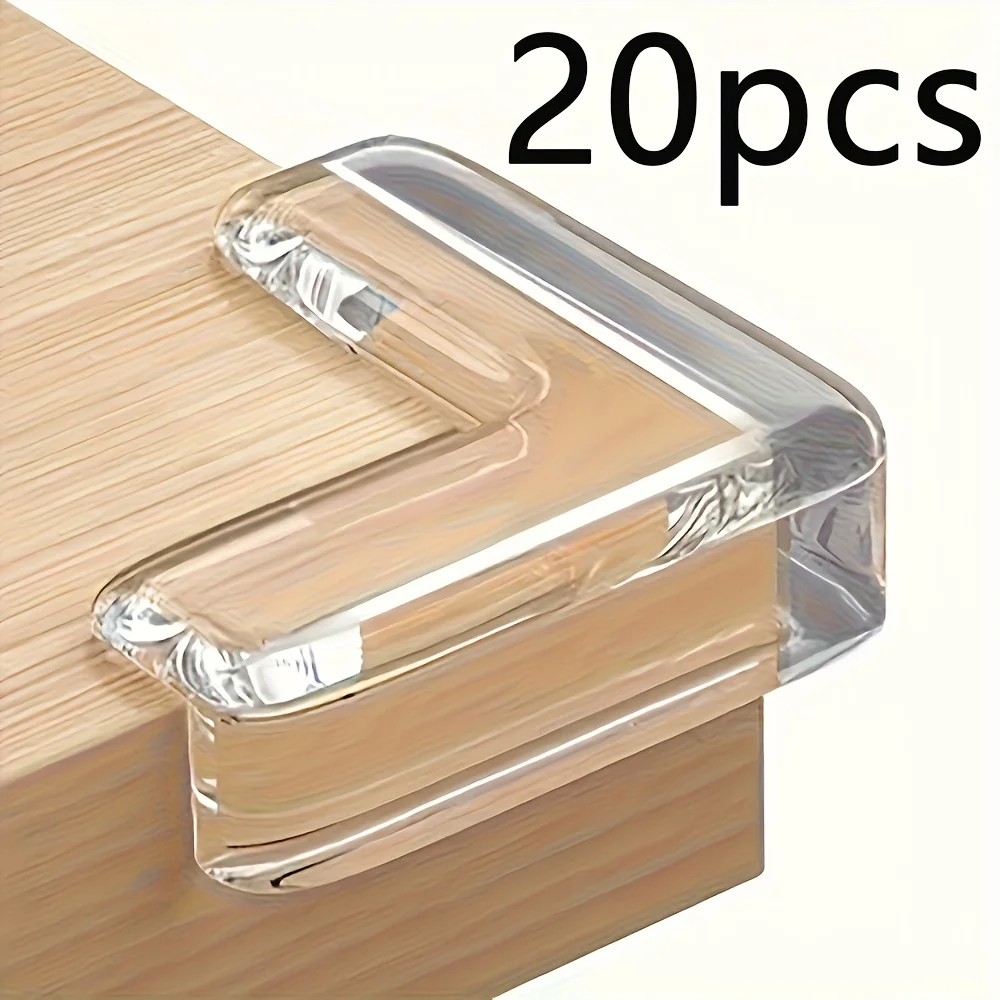 

Прозрачный силиконовый набор уголков для предотвращения столкновений из 20 предметов для розетки и защиты краев мебели