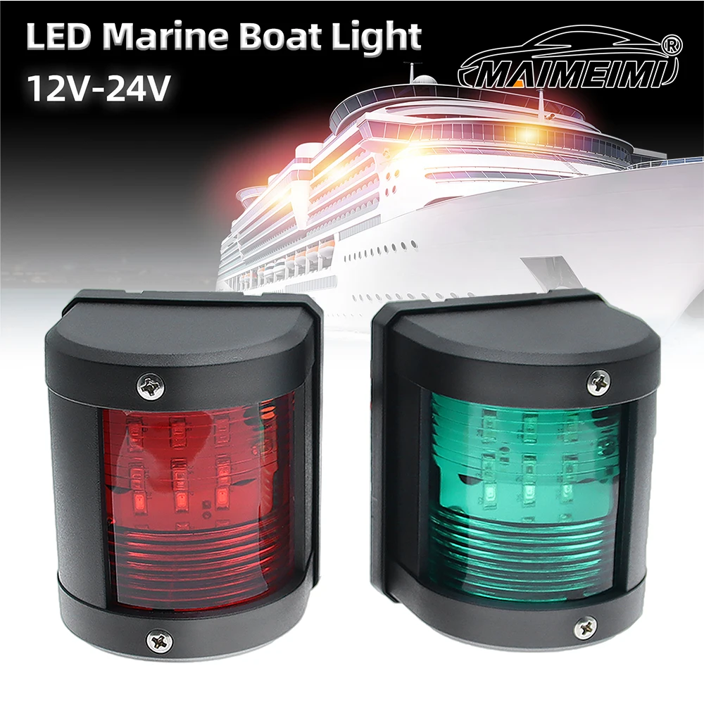 

1 шт., навигационный сигнальный светильник для лодки, морская сигнальная лампа, ходовые огни для моря, 12 В, 24 В, аксессуары для яхт, красный/зеленый, водонепроницаемый