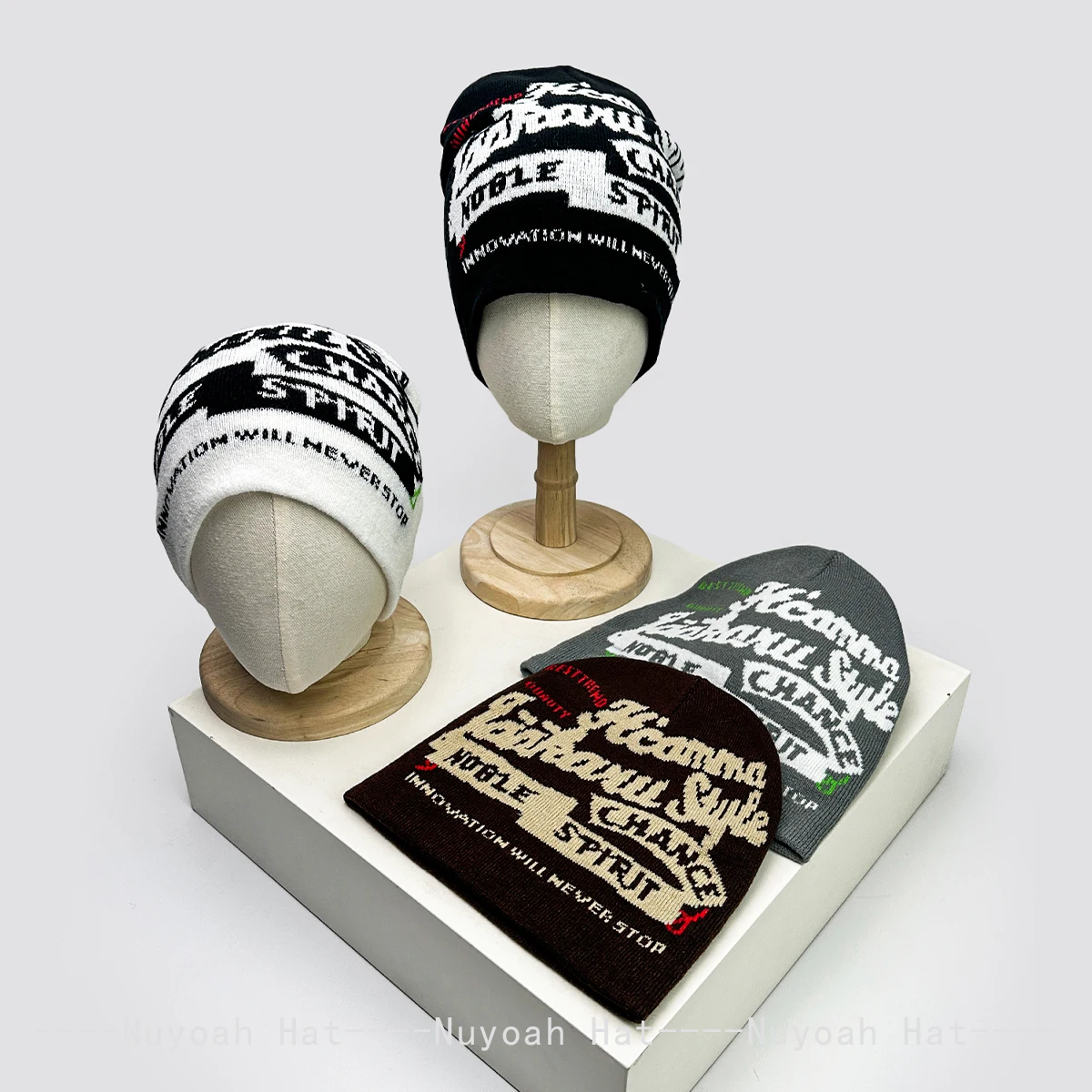 New Men Women Hip-hop Jacquard Letters Knitted Hats Warm American Style Fashion Personal Beanies Rap Versatile Outdoor Street