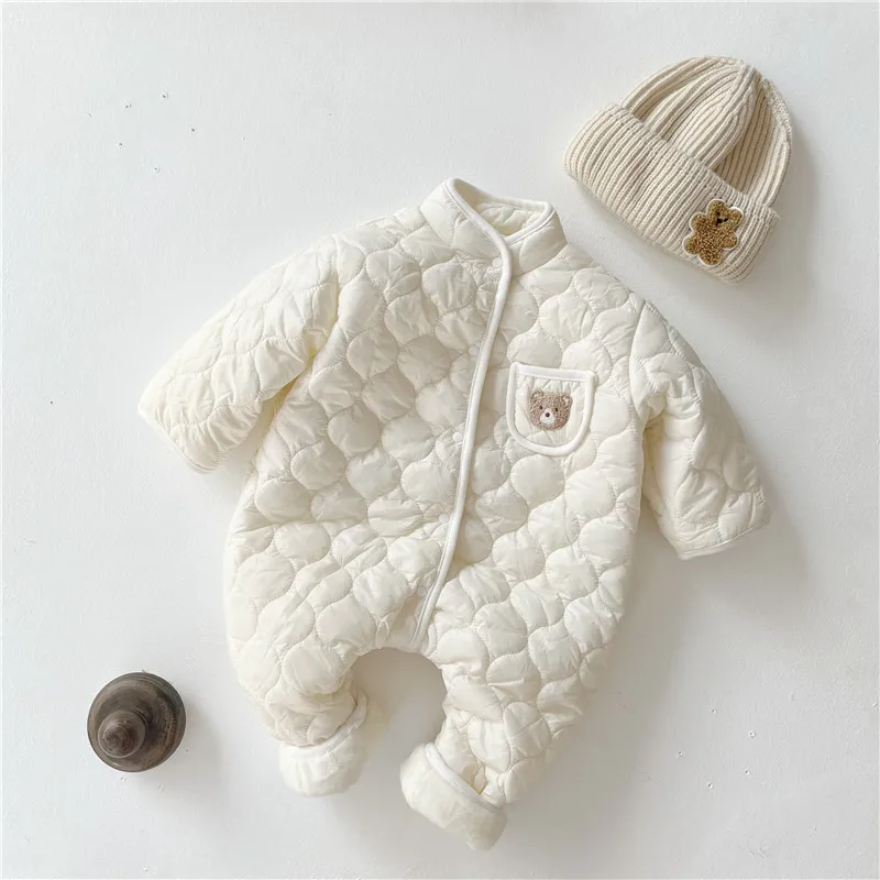 LILIGIRL Korean Baby Jumpsuit  Autumn Winter Simple Fashion Boy\'s one Piece Clothes Cotton-Padded Girl\'s Climbing Clothes