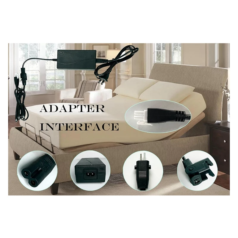 Adaptador de fuente de alimentación de Base de cama ajustable, Kit de cable de alimentación de repuesto de fuente de alimentación de cama eléctrica enchufe estadounidense