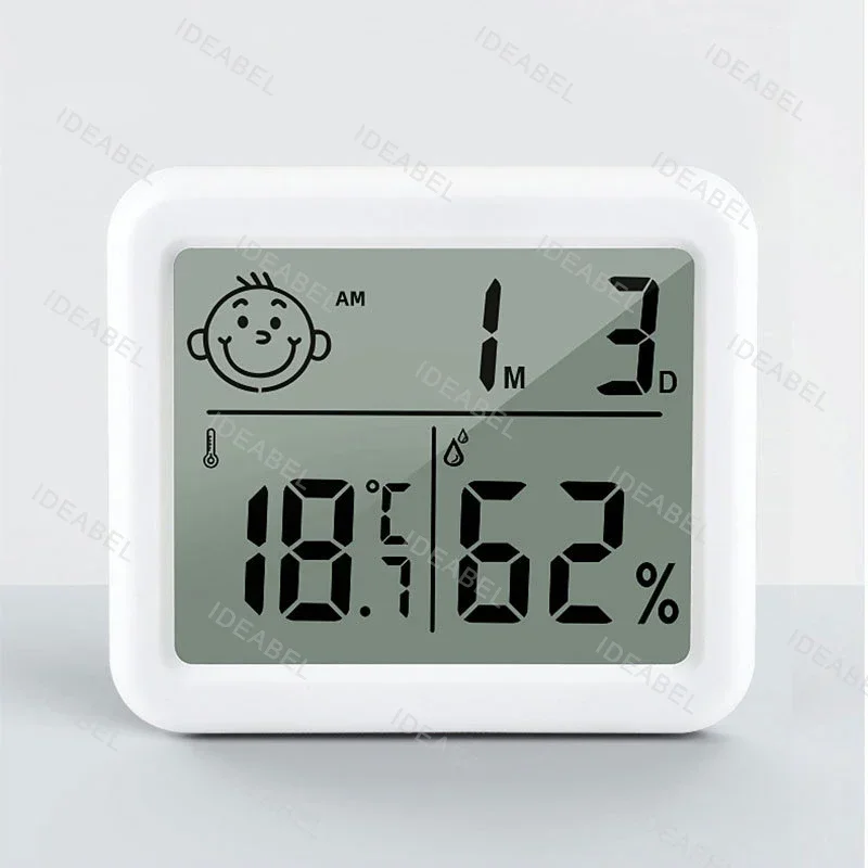 Multifunction Thermometer Hygrometer Automatic Electronic Temperature Humidity Monitor Clock 3.2inch Large LCD Screen