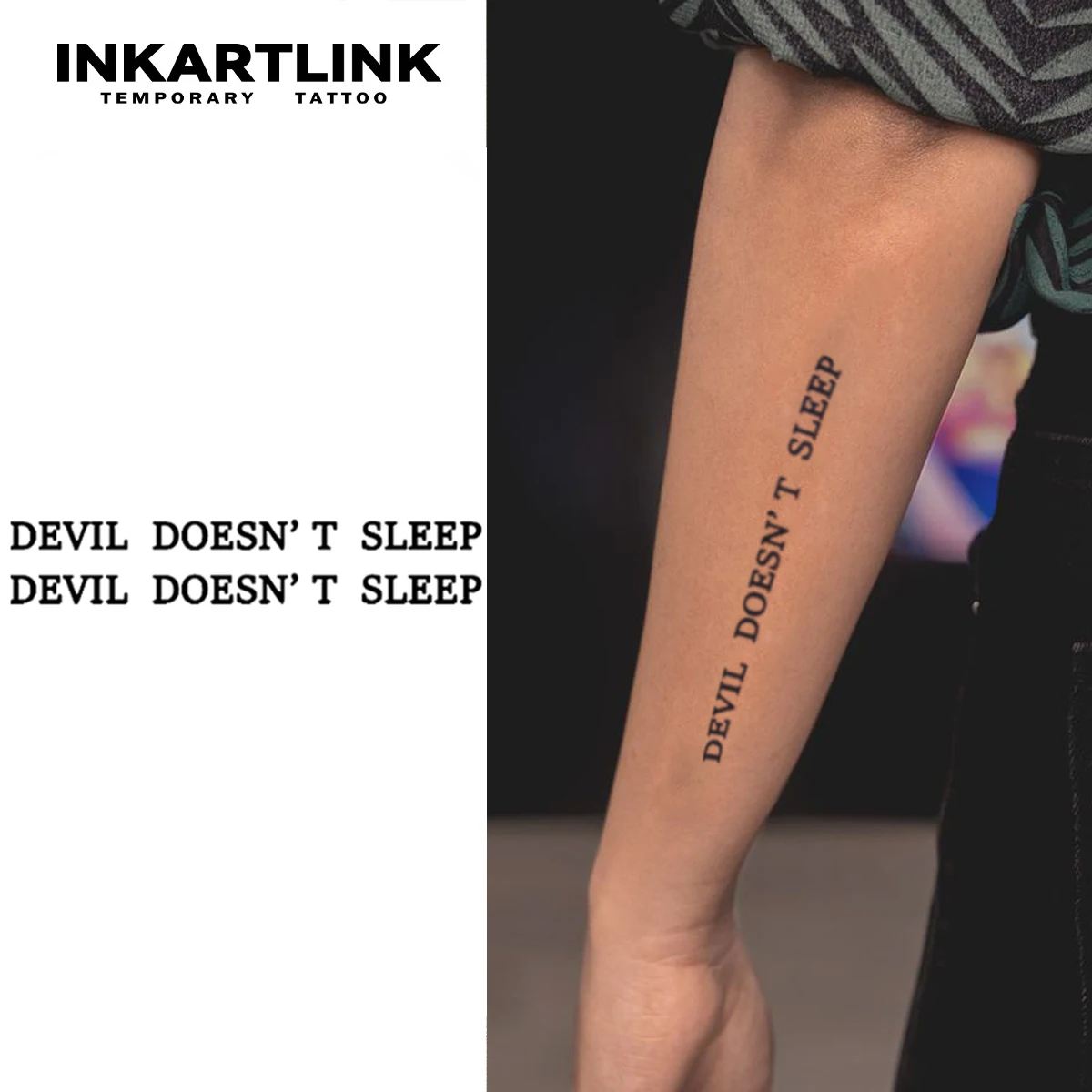 

Devil Doesn't Sleep Temporary Tattoo,Lasts To 15 Days New Technology Magic Waterproof Semi Permanent Sticker.