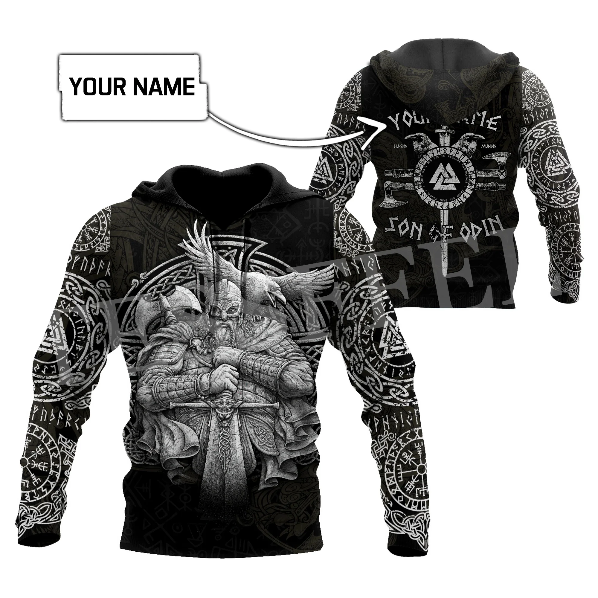 

NewFashion Wolf Fenrir Odin Nordic Warrior Mythology Tattoo Retro Streetwear Tracksuit Pullover Harajuku Jacket Casual Hoodies 1