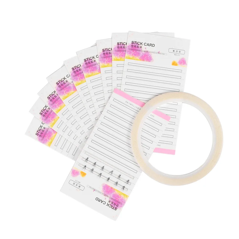 10 szt. Kartek na klej do rzęs z mocną przyczepnością, uchwyt do przedłużania rzęs metodą objętościową, organizator do gotowych kępek rzęs.