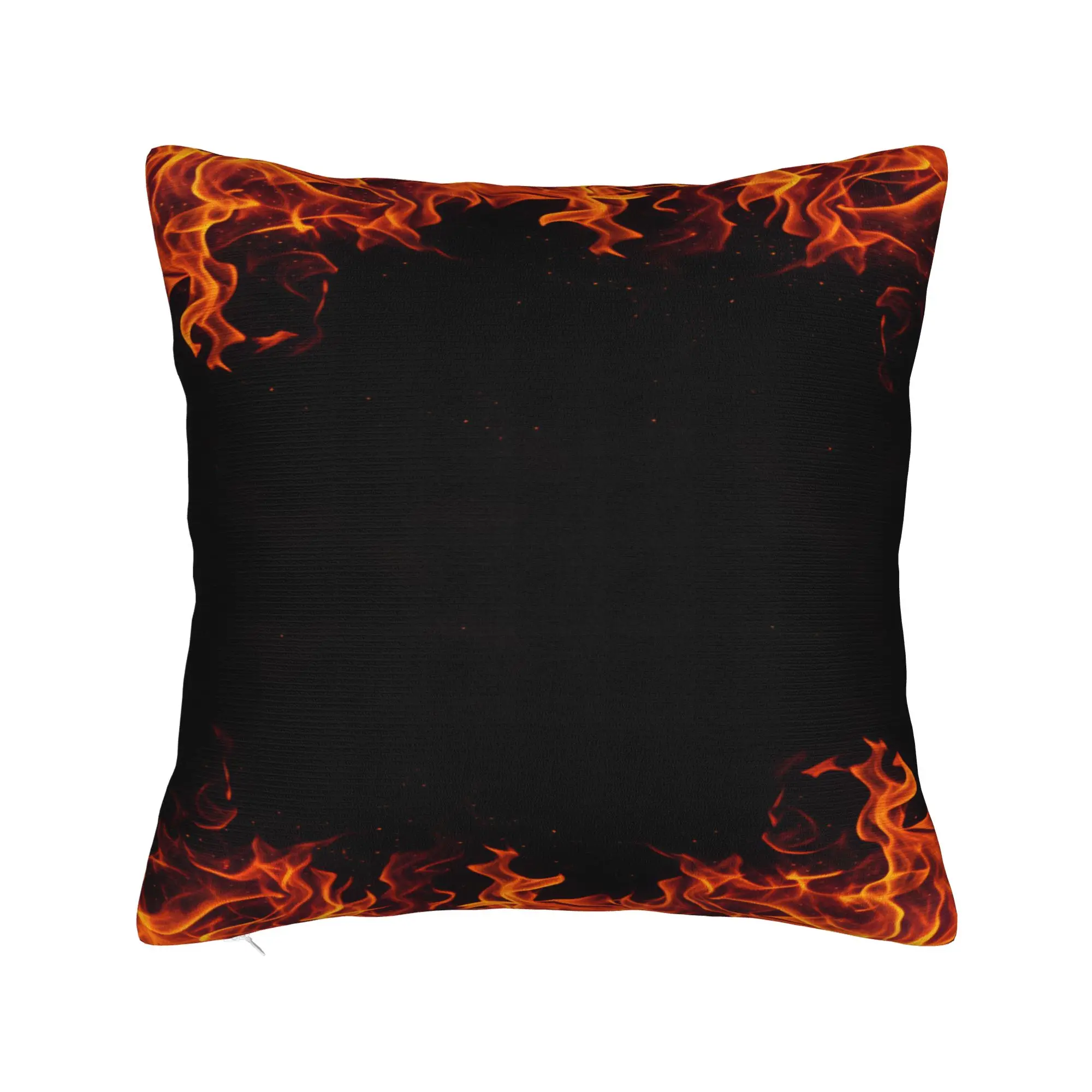 Fire Flames Pillow Cover  Vintage Pillow Case For Living Room Bed Chair Square Pillowcases Birthday Gift