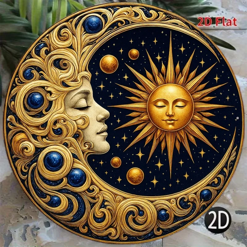 CIFBUY Boho Celestial Sun Moon Astrology Aluminum Metal Wall Art,Waterproof Durable Sign,Decor for Home Bedroom Cafe Bar