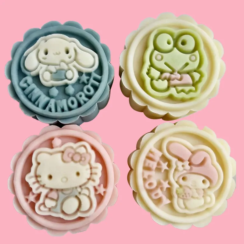 

Kawaii Hello Kitty Mooncake Mold Sanrios Melody Keroppi Cinnamoroll Diy Pastry Mould Peanut Persimmon Cookie Cutter Baking Tool