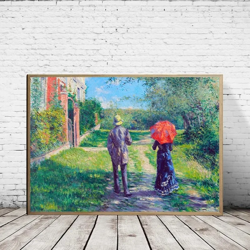 Gustave Caillebotte Classic Artwork Collection Poster Paris Street Rainy Day Canvas Painting Wall Art Picture for Room Decor