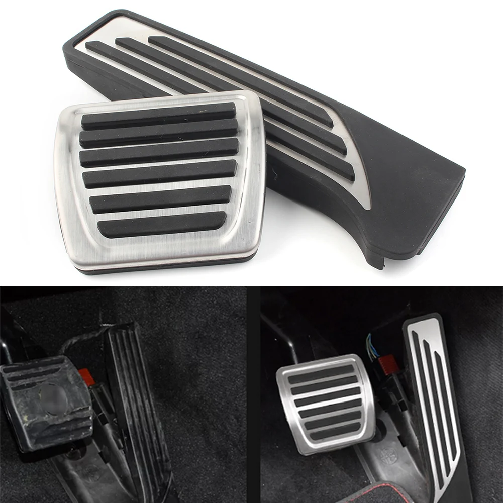 MT Accelerator Brake Footrest Pedal Pad Stainless For Alfa Romeo Giulia/Stelvio 2017 2018 2019 2020