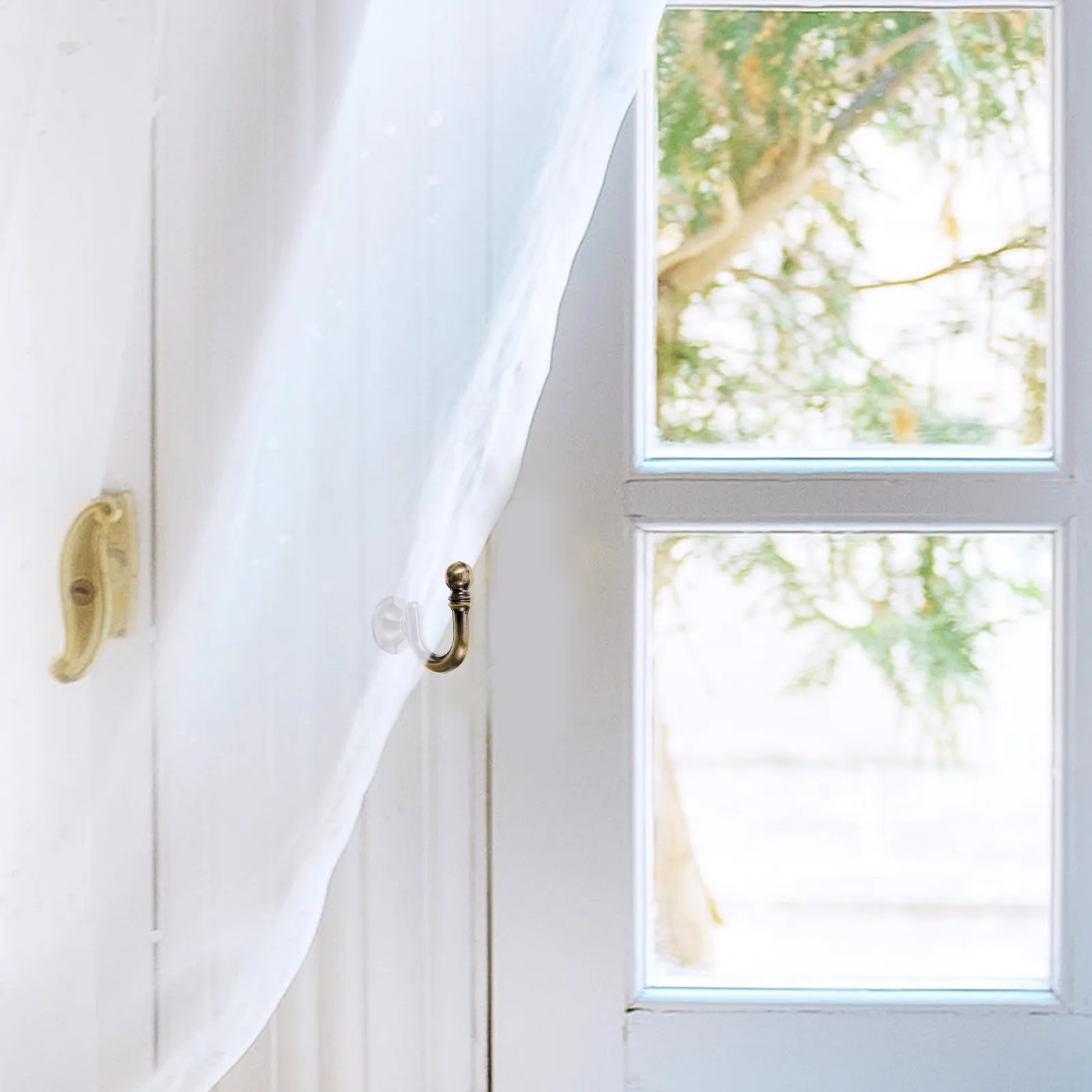 

1 Pair Curtain Hooks Wall Mounted Alloy Drapery Tieback Holder For Home Decor Vintage Window Curtain Holdbacks U Type