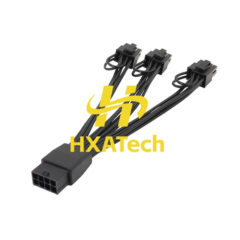 HXATech -  NEW Design PCI Express VGA 8Pin Female To 3x 8(6+2)pin PCI-E Strong Power Supply Splitter VGA Card Cable